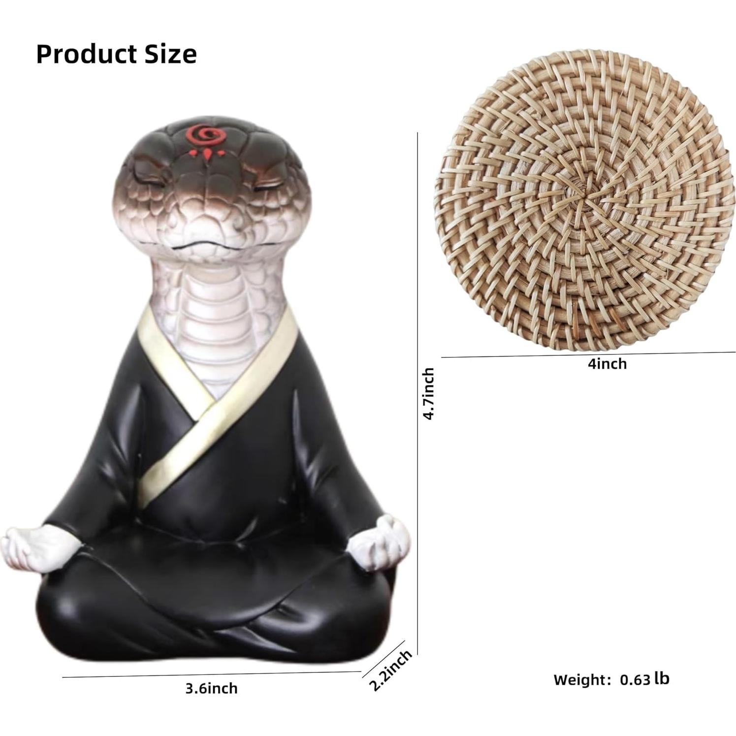 Estatua de Serpiente Zen Buda - Decoración Meditativa 9.14cm
