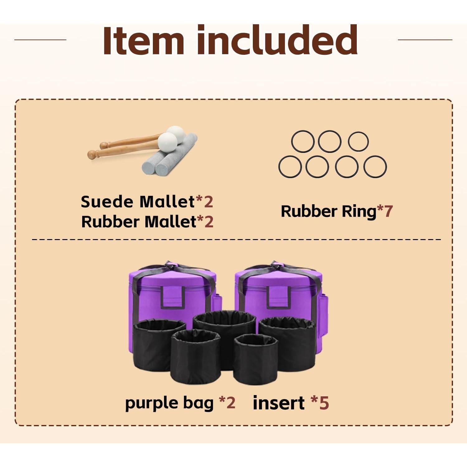 Juego de 7 Cuencos de Cuarzo 15-30 cm CVNC para Meditación