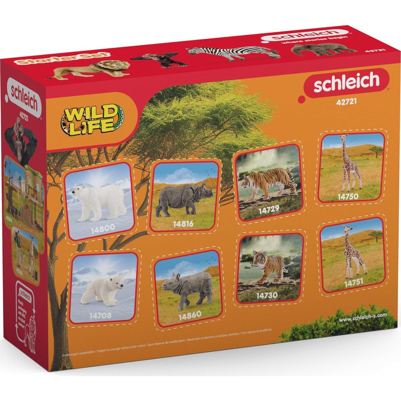 Juego de Animales Silvestres Schleich - 4 Piezas para 3+