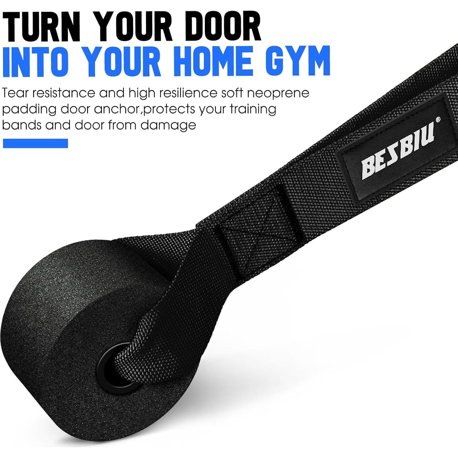 Bandas de Resistencia Pesadas BesBiu 420lbs con Mangos y Accesorios