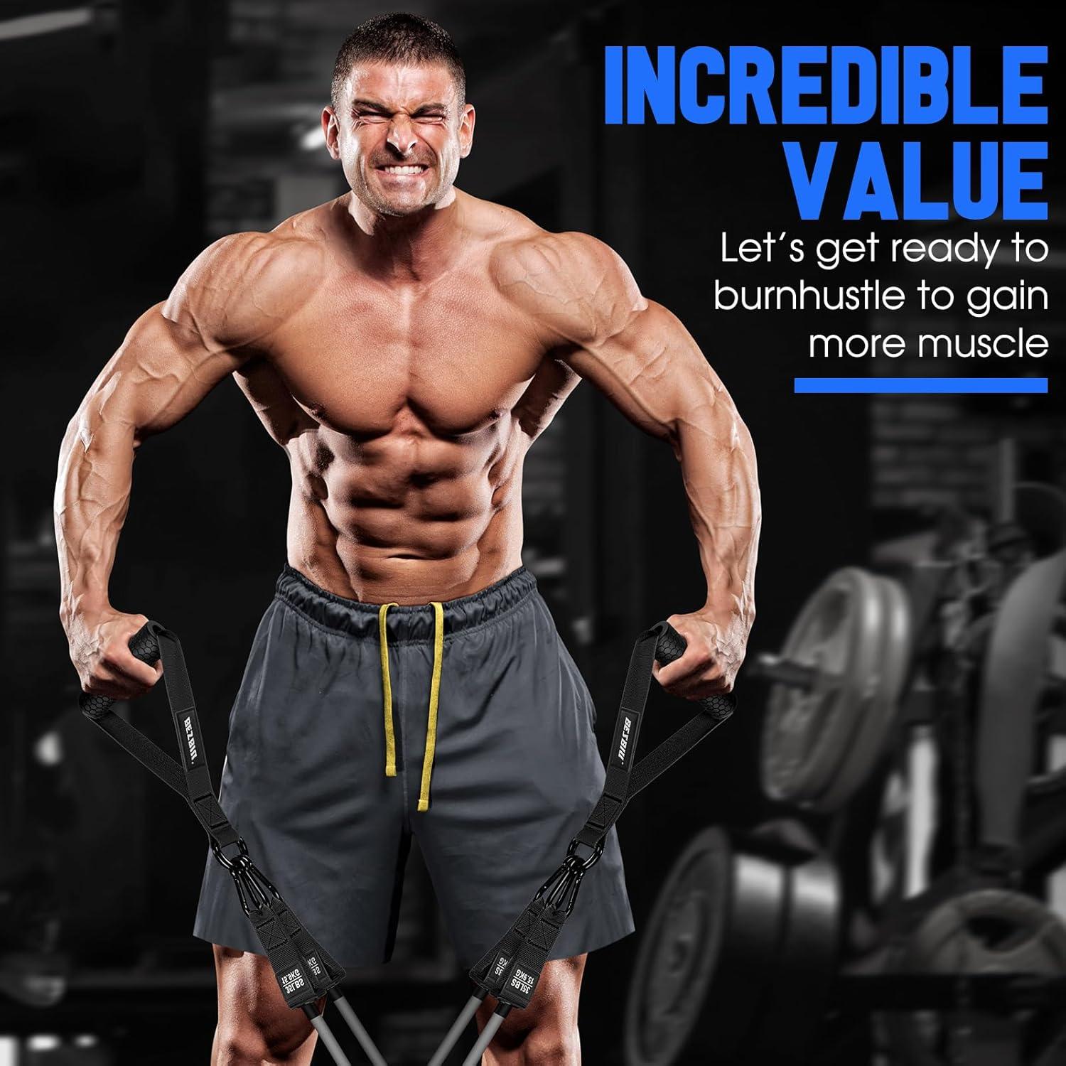 Bandas de Resistencia Pesadas BesBiu 420lbs con Mangos y Accesorios