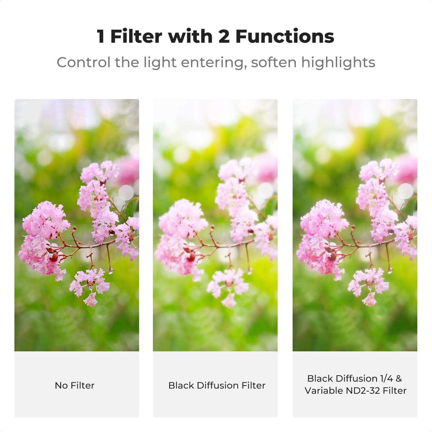 Filtro de Difusión Negra K&F Concept 49mm ND Variable 2-32