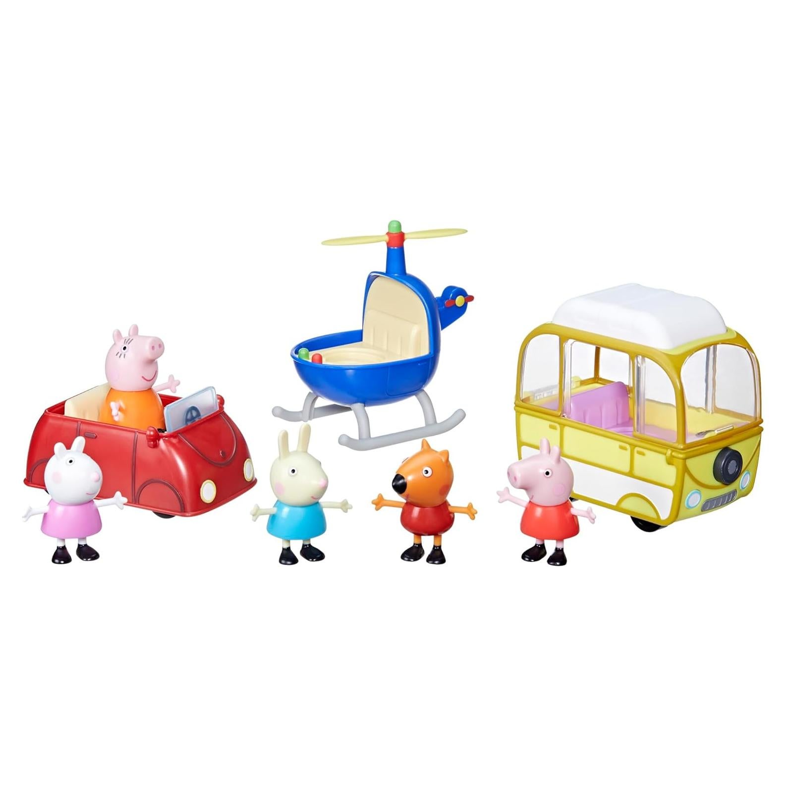 Juego de Vehículos Peppa Pig con 5 Figuras - Juguetes 3+