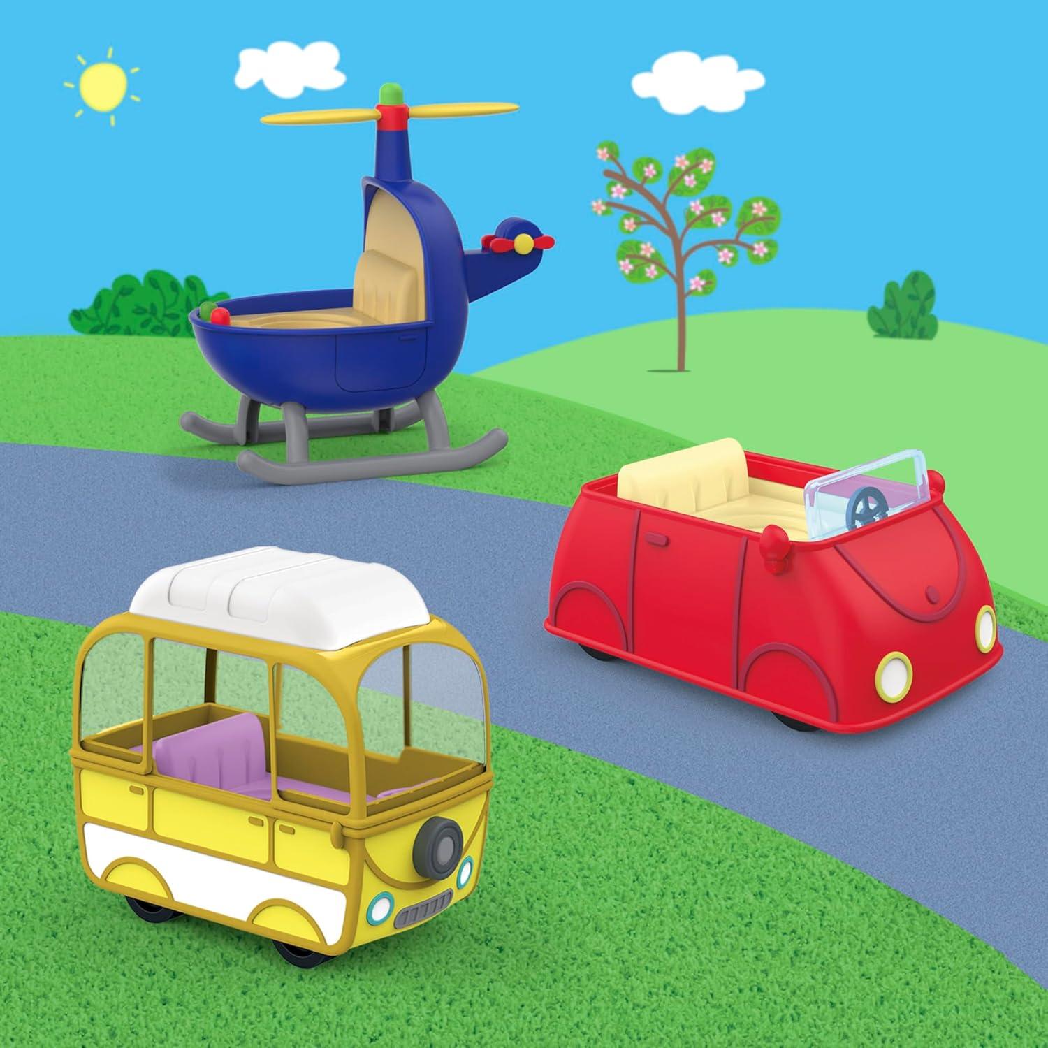 Juego de Vehículos Peppa Pig con 5 Figuras - Juguetes 3+