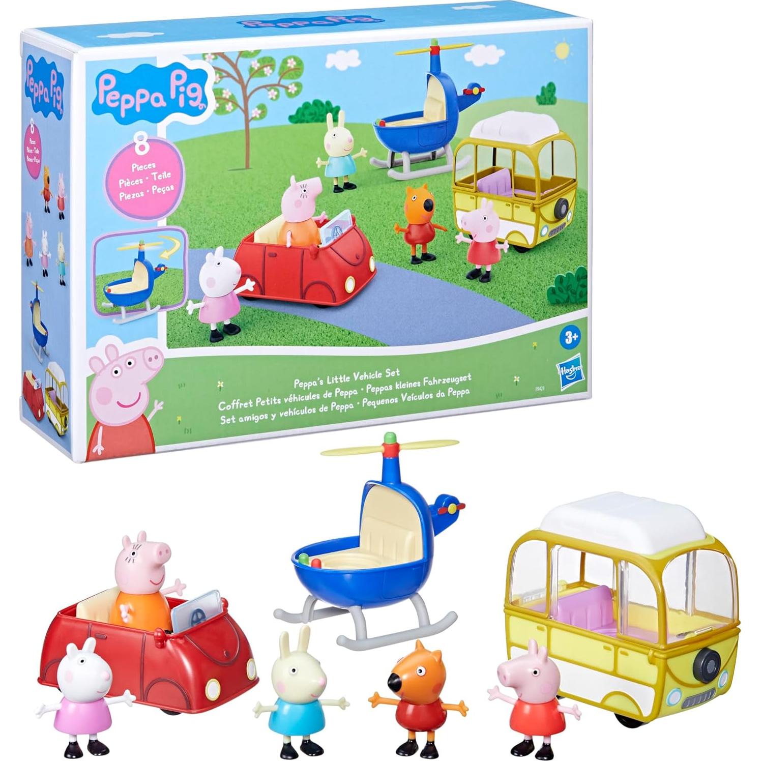 Juego de Vehículos Peppa Pig con 5 Figuras - Juguetes 3+