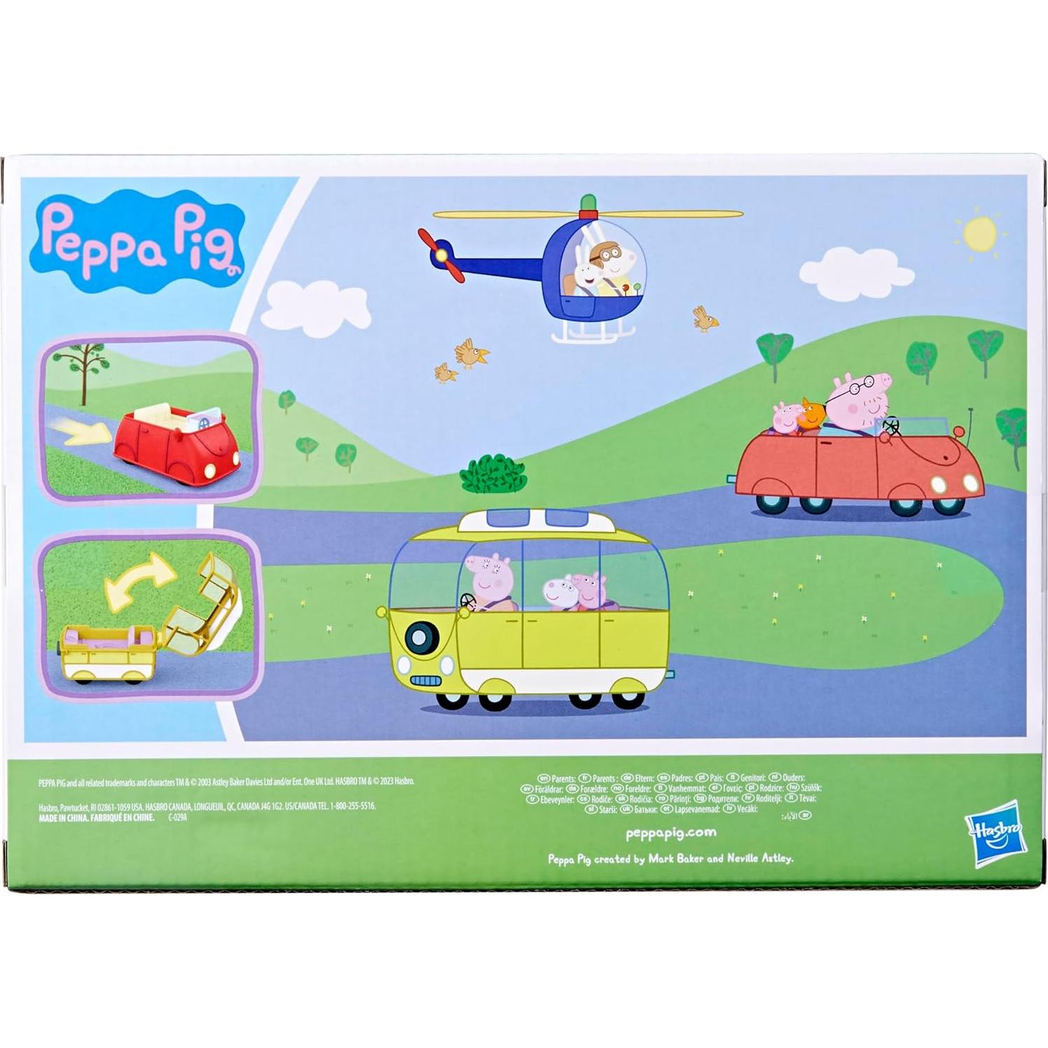 Juego de Vehículos Peppa Pig con 5 Figuras - Juguetes 3+