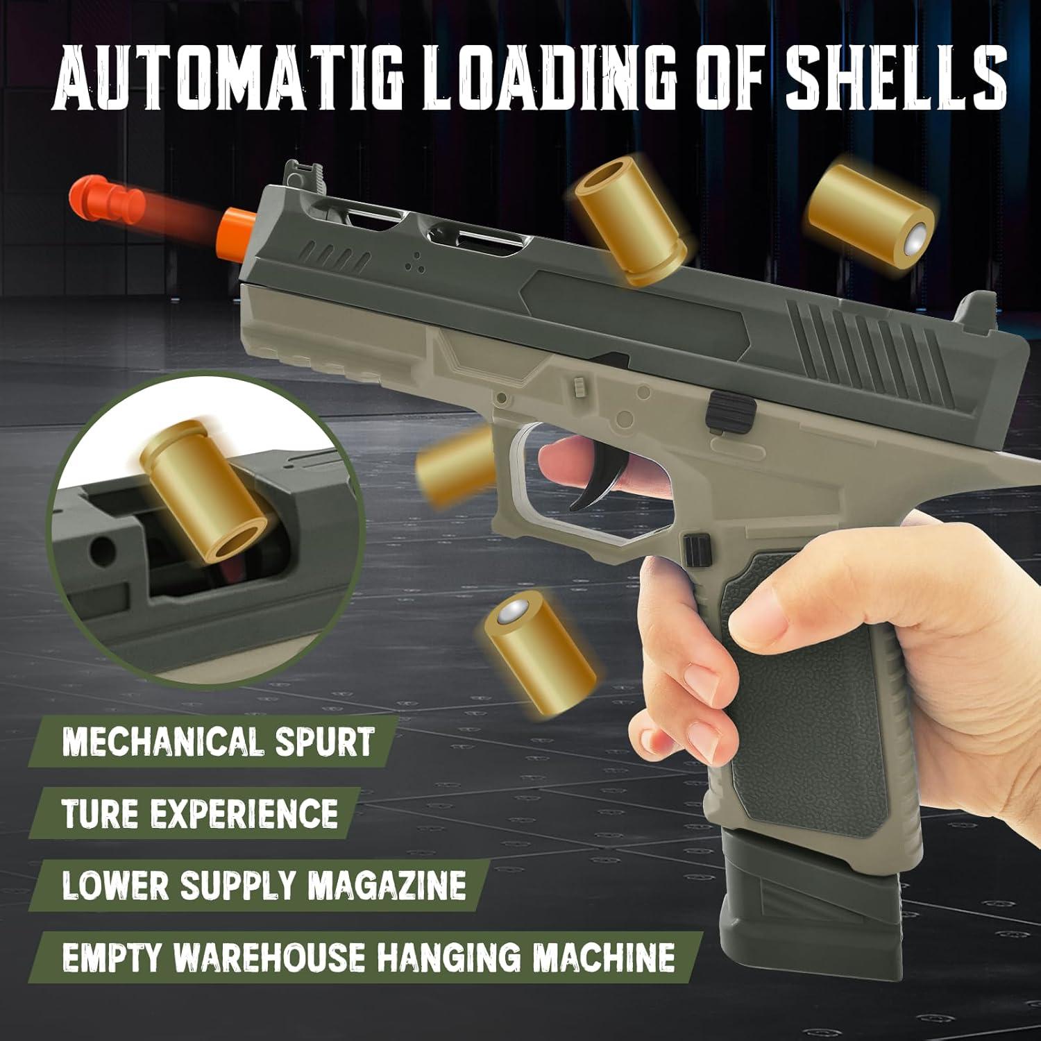 Pistola de Juguete Witcrety Verde con 120 Balas y 2 Cargadores