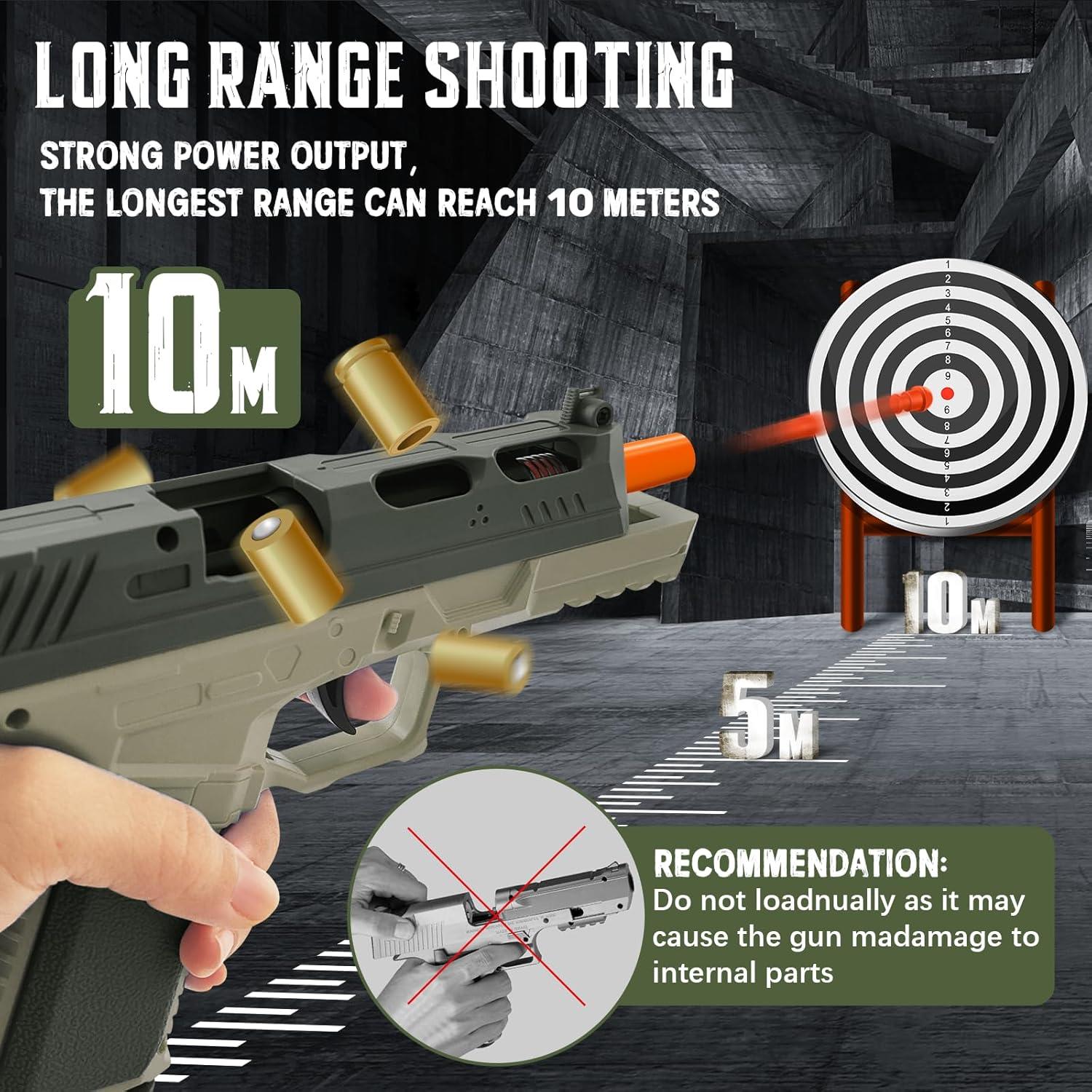 Pistola de Juguete Witcrety Verde con 120 Balas y 2 Cargadores