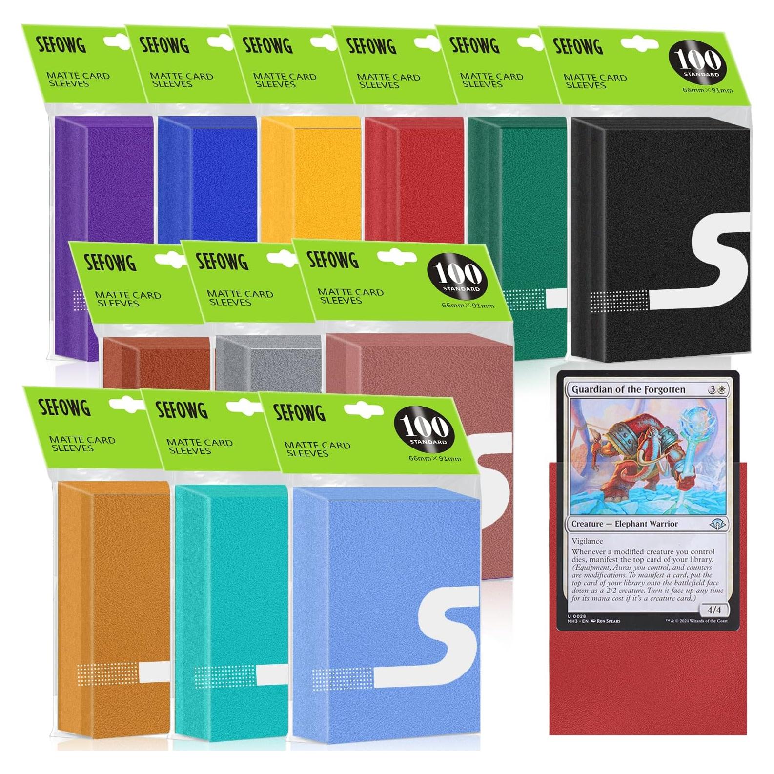 1200 Fundas Mate para Cartas SEFOWG - 12 Colores 66x91mm