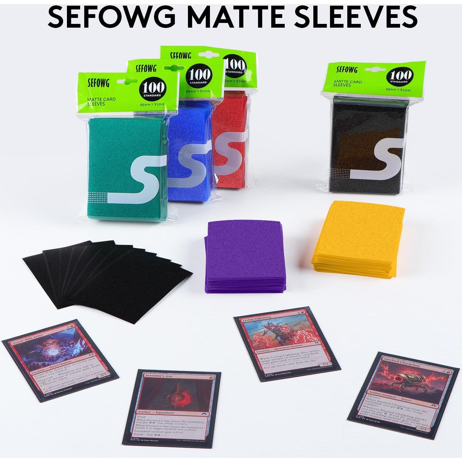 1200 Fundas Mate para Cartas SEFOWG - 12 Colores 66x91mm