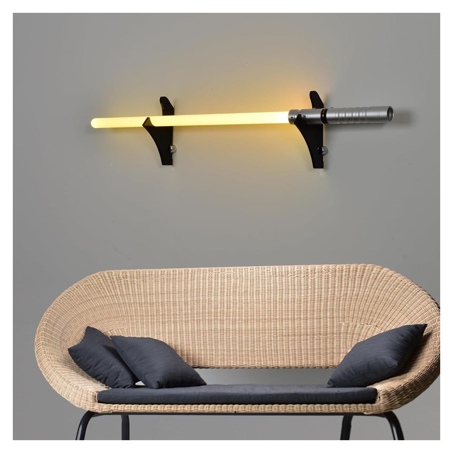 Soporte de Pared para Sables de Luz Acrílico Negro - 25x8x8 cm