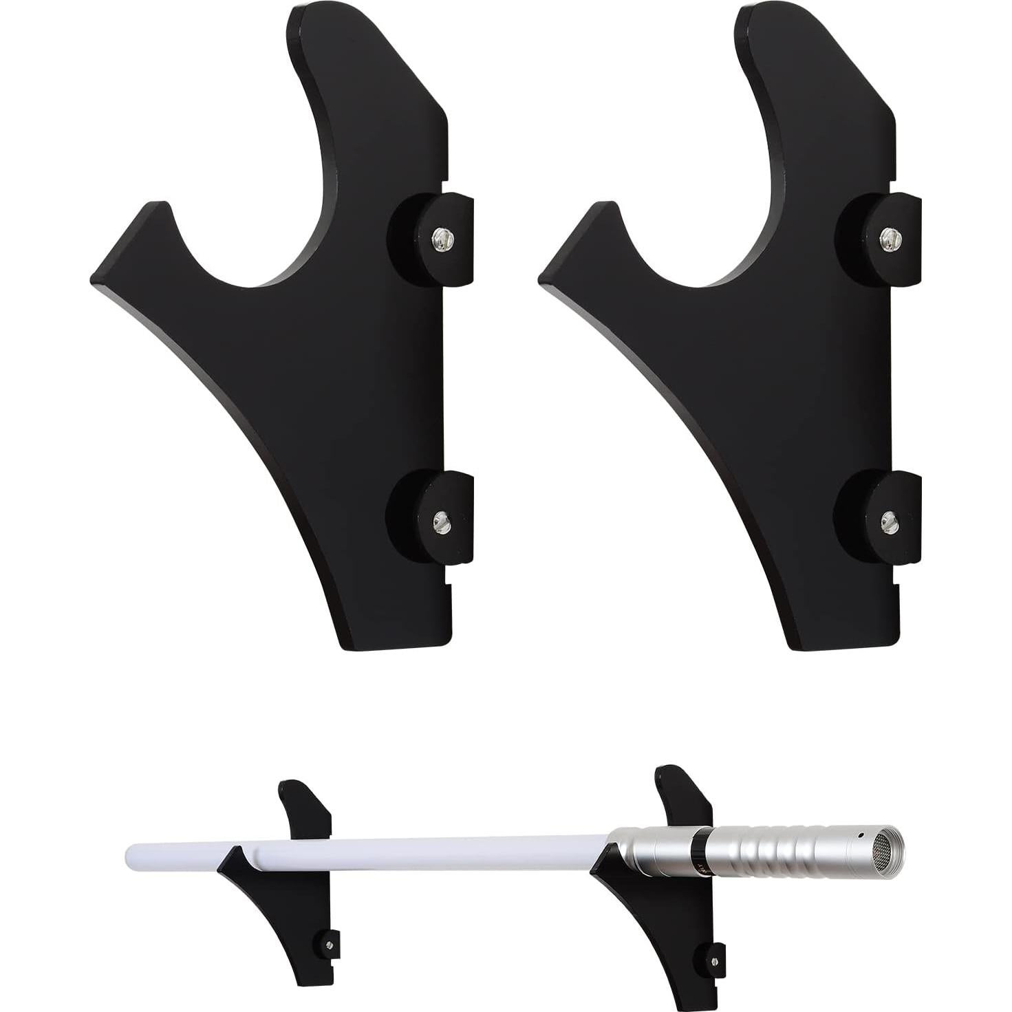 Soporte de Pared para Sables de Luz Acrílico Negro - 25x8x8 cm