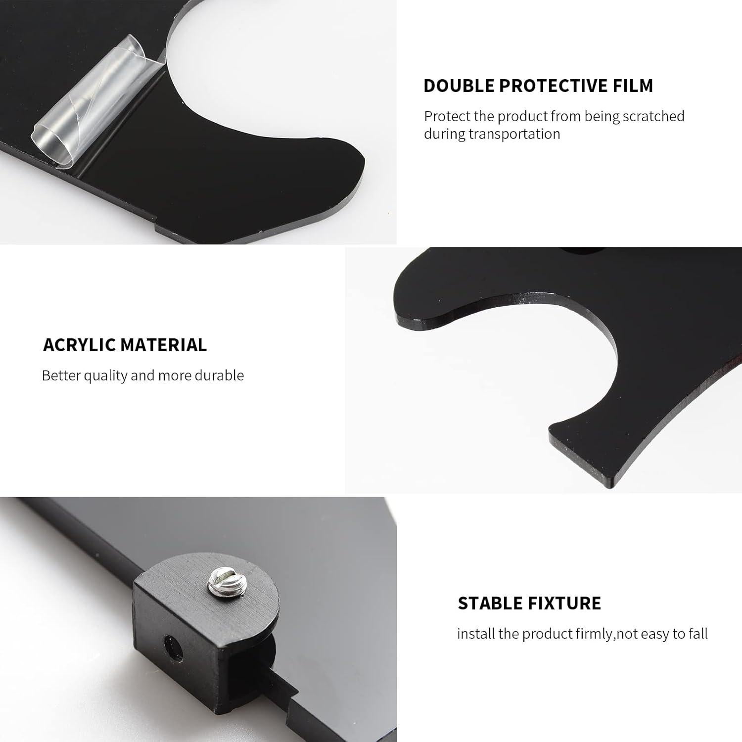 Soporte de Pared para Sables de Luz Acrílico Negro - 25x8x8 cm