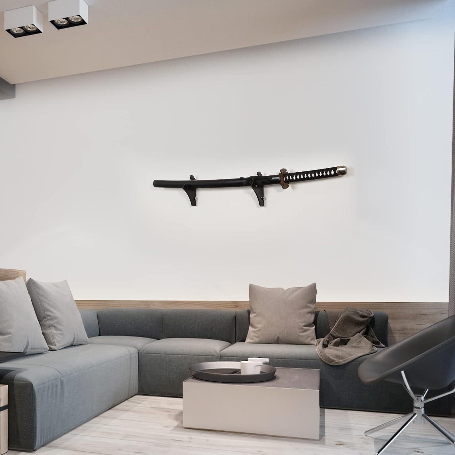 Soporte de Pared para Sables de Luz Acrílico Negro - 25x8x8 cm