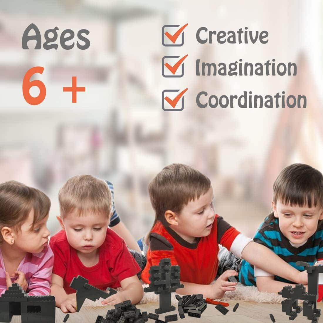 200 Piezas Ladrillos de Construcción HUIZDQ 2x4 Gris Oscuro