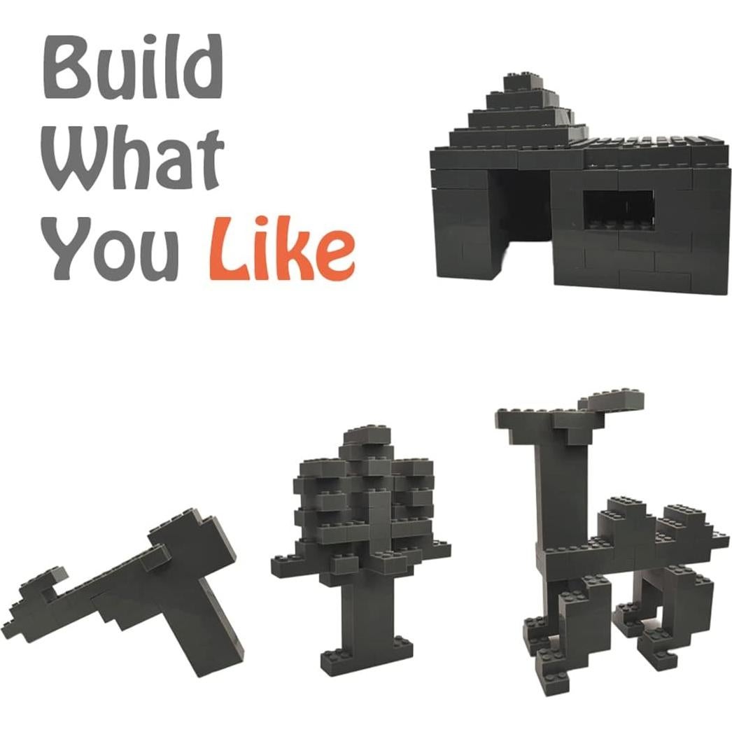 200 Piezas Ladrillos de Construcción HUIZDQ 2x4 Gris Oscuro