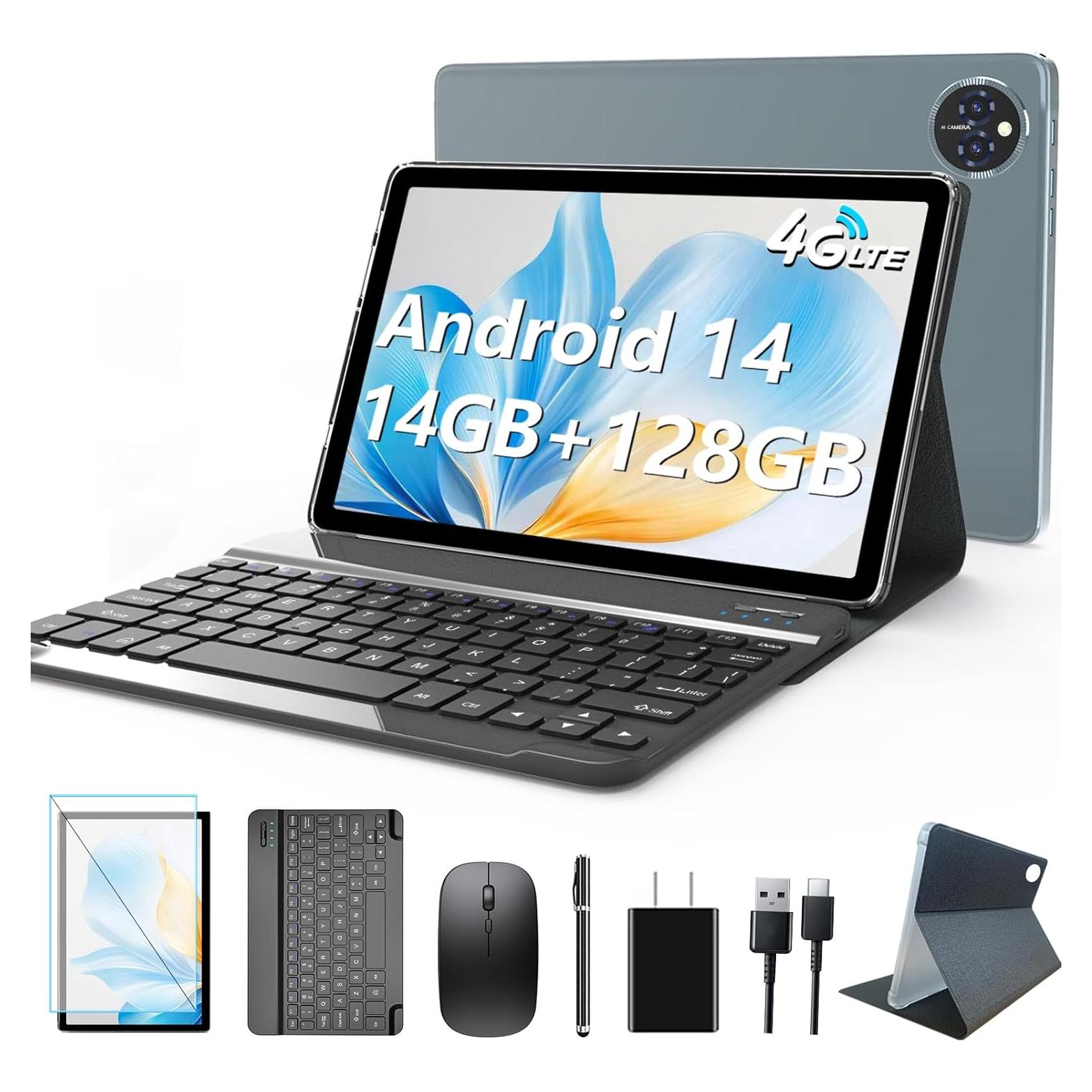 Tableta Android 14 Antemper 10.1" 4G 128GB 14GB RAM Gris