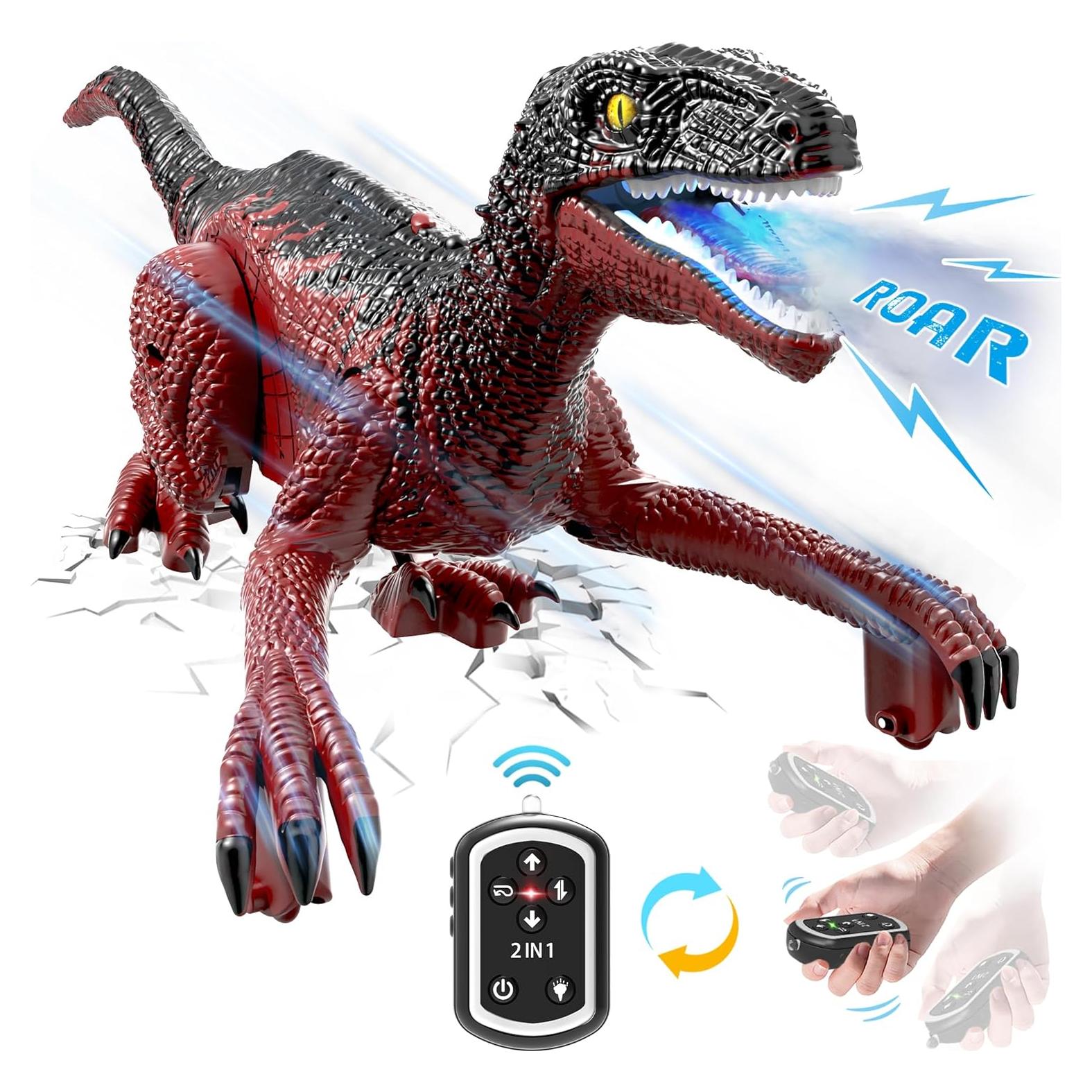 Coche Dinosaurio RC Eulogia Velociraptor Verde-Gris 34.8cm