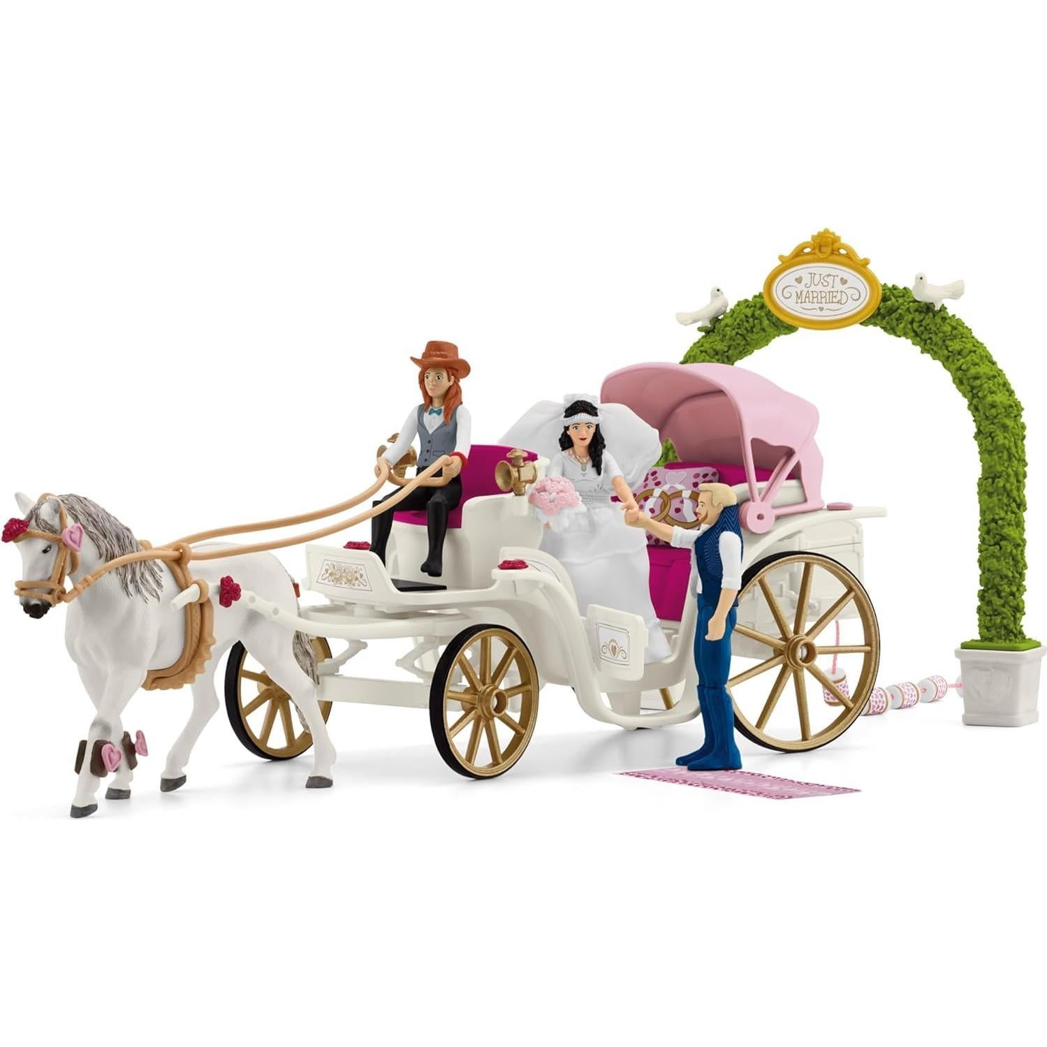 Carroza de Boda Schleich con Novios y Caballo Lipizzaner
