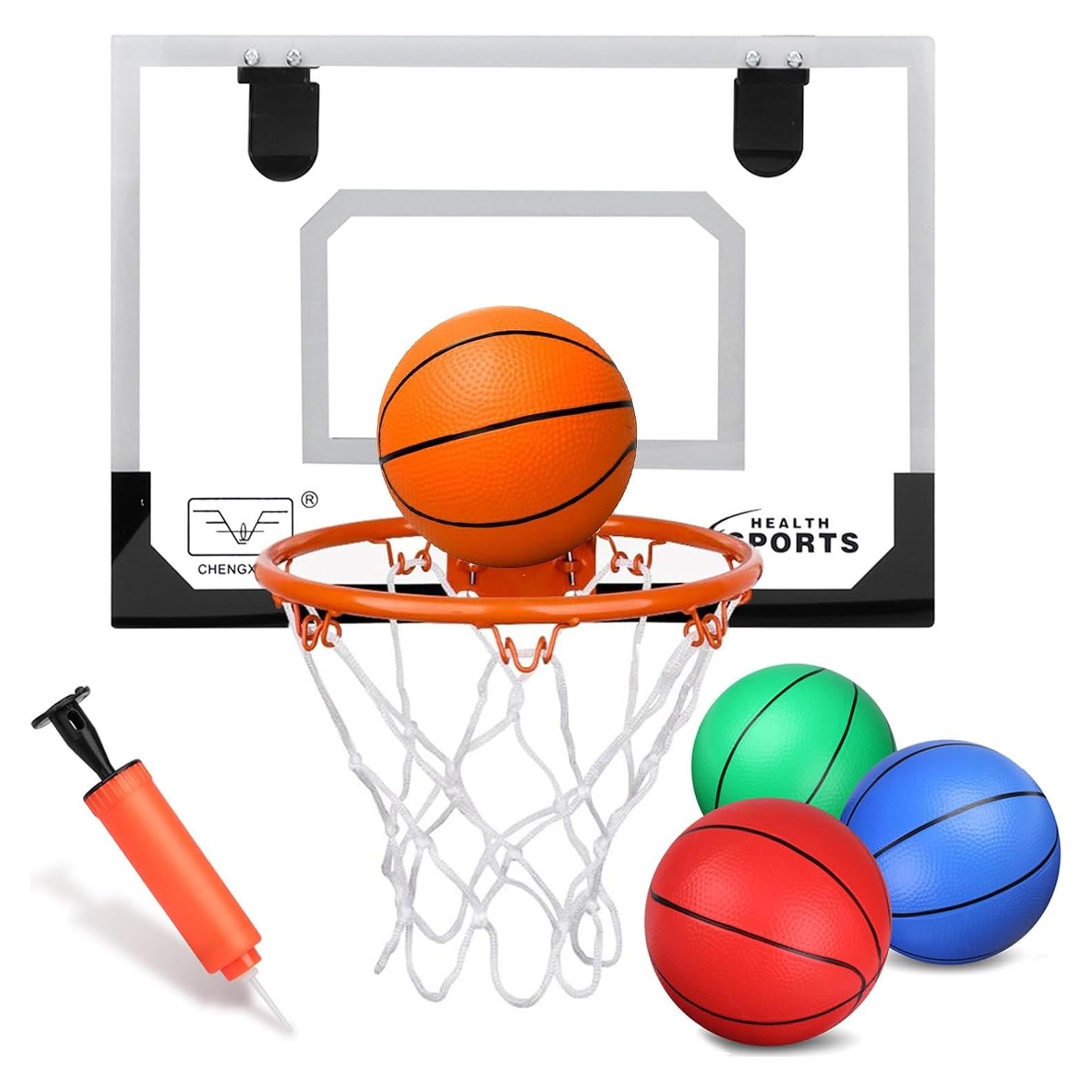 Aro de Baloncesto Mini Anzmtosn 9" para Puerta con 4 Balones
