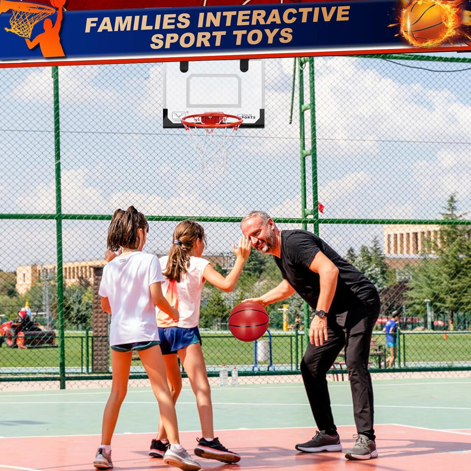 Aro de Baloncesto Mini Anzmtosn 9" para Puerta con 4 Balones