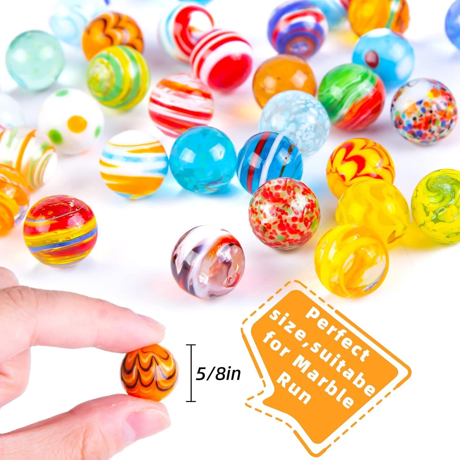 Canicas de Vidrio MCPINKY 36PCS con 5 Brillantes 16mm