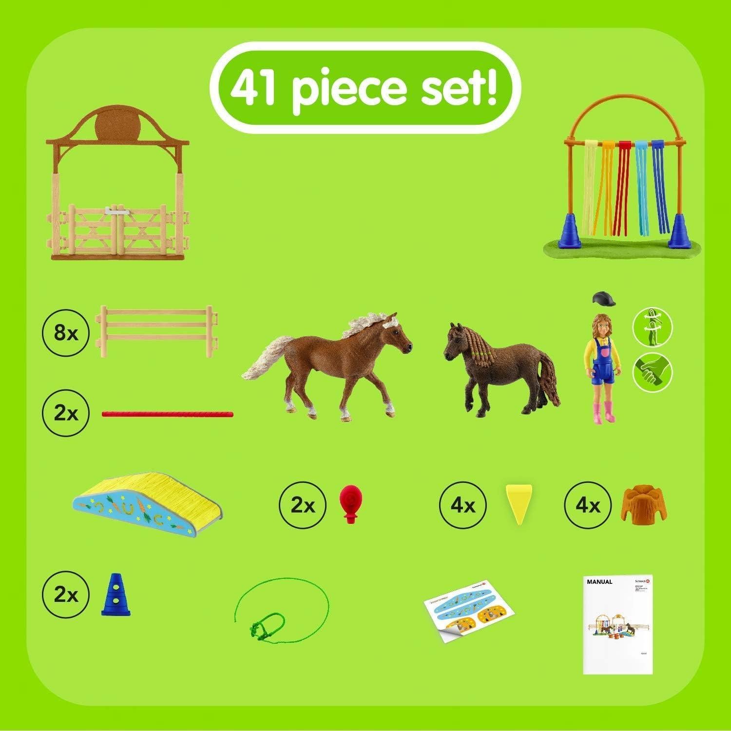 Juego de Agilidad de Pony Schleich - 41 Piezas para Niños 3+
