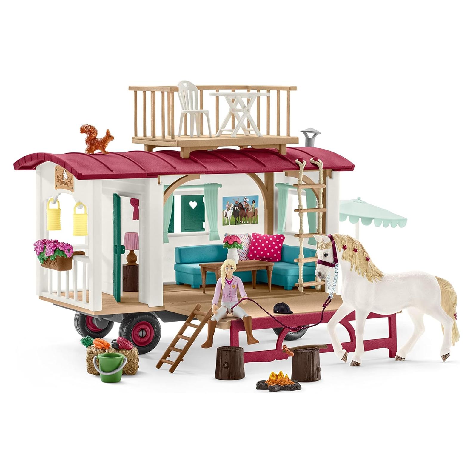 Juego de Caballos Schleich Horse Club 95 Piezas con Caravana