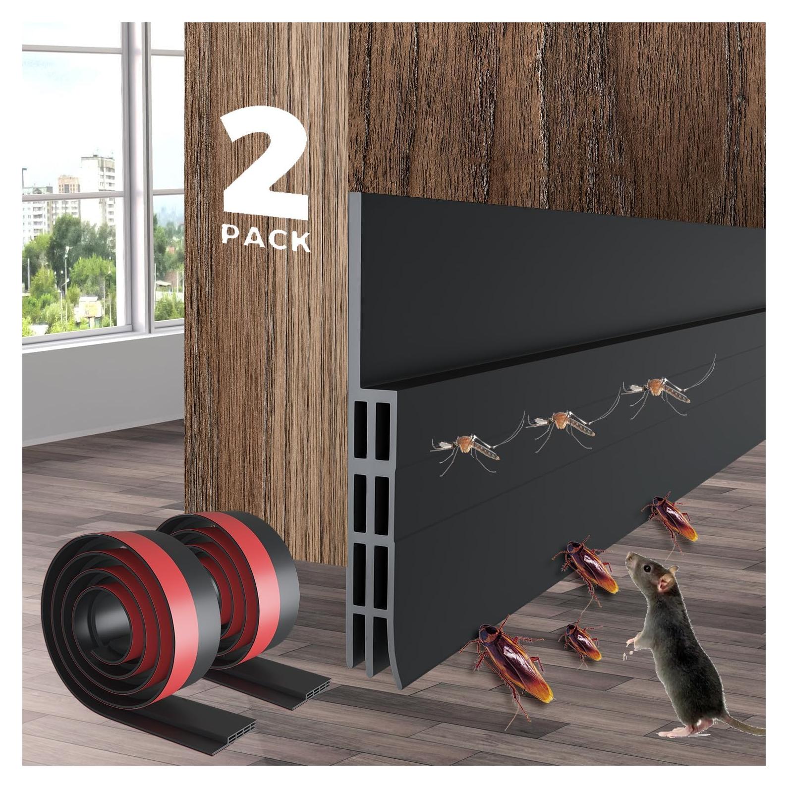 2 Tapones para Corrientes de Aire DINGLIAN 5.08cm x 99.06cm Negro