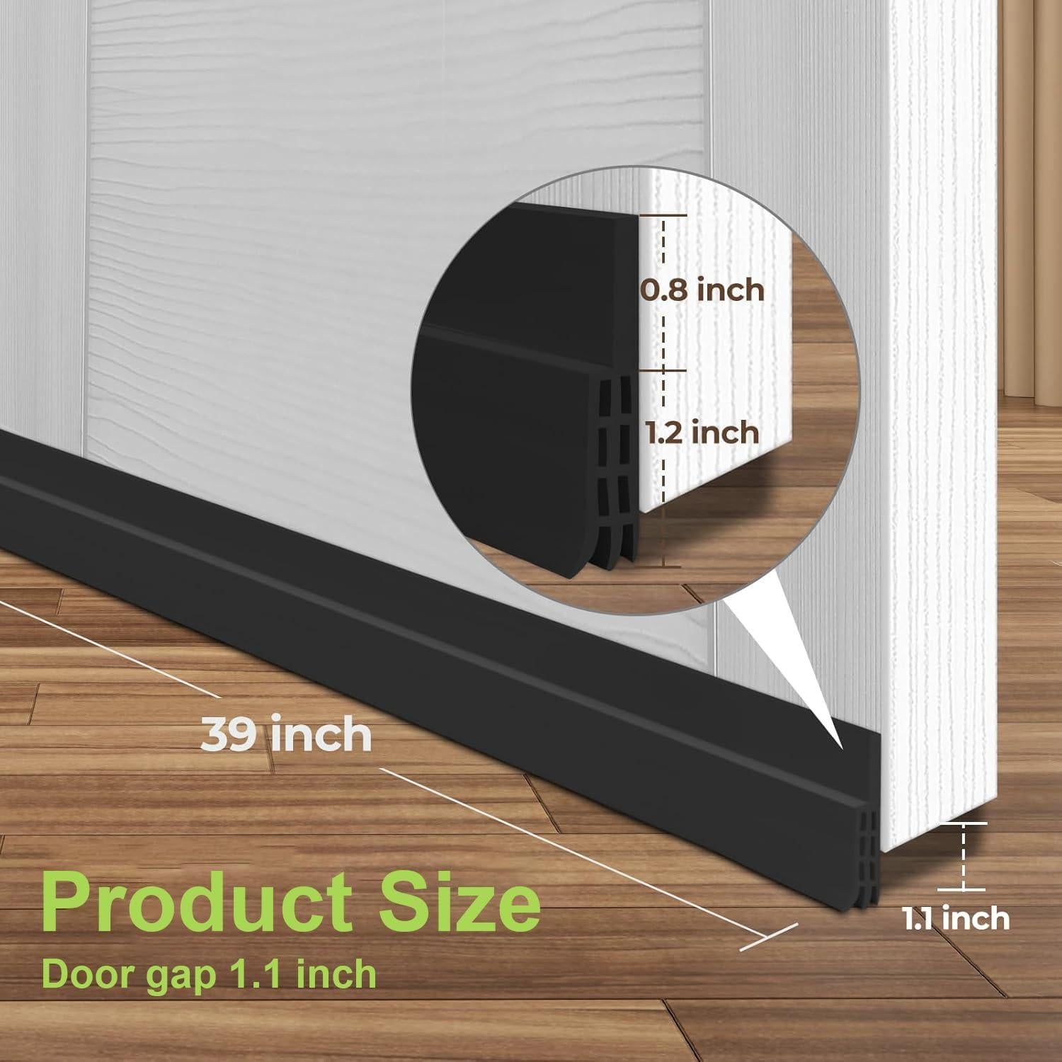 2 Tapones para Corrientes de Aire DINGLIAN 5.08cm x 99.06cm Negro