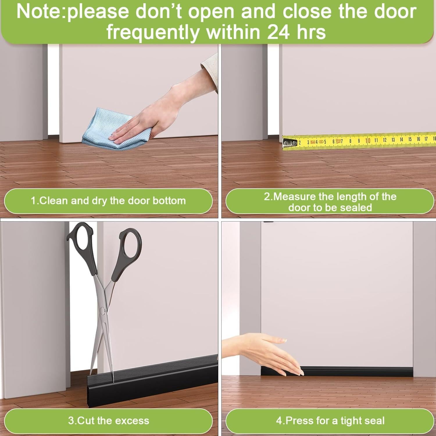 2 Tapones para Corrientes de Aire DINGLIAN 5.08cm x 99.06cm Negro