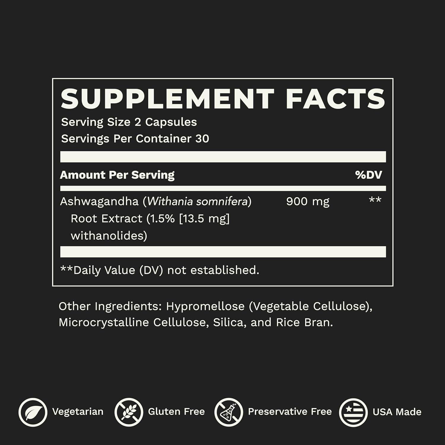 Suplemento Ashwagandha LifeSeasons 900mg - 60 Cápsulas