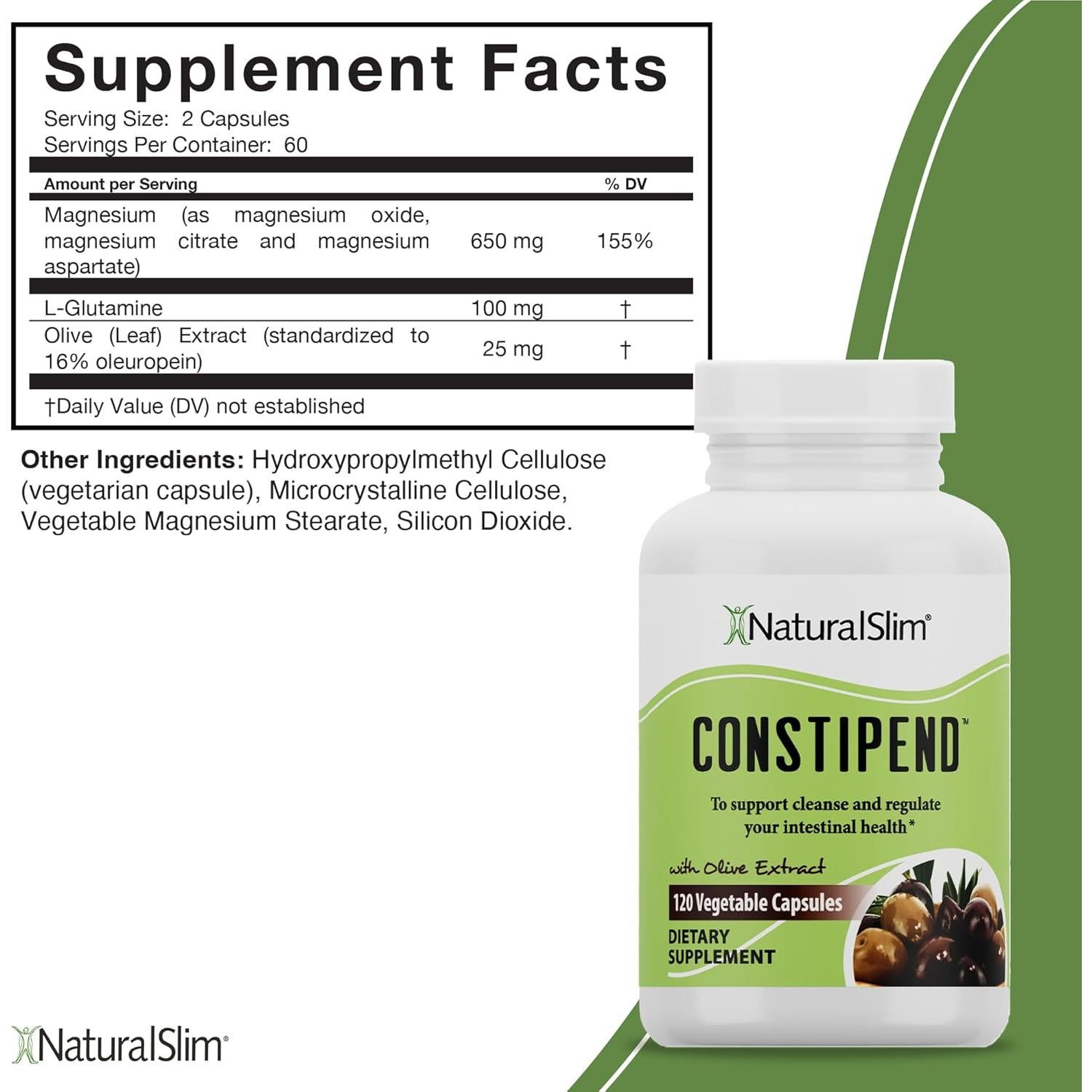 NaturalSlim Óxido de Magnesio 120 Cápsulas - Alivio Estreñimiento