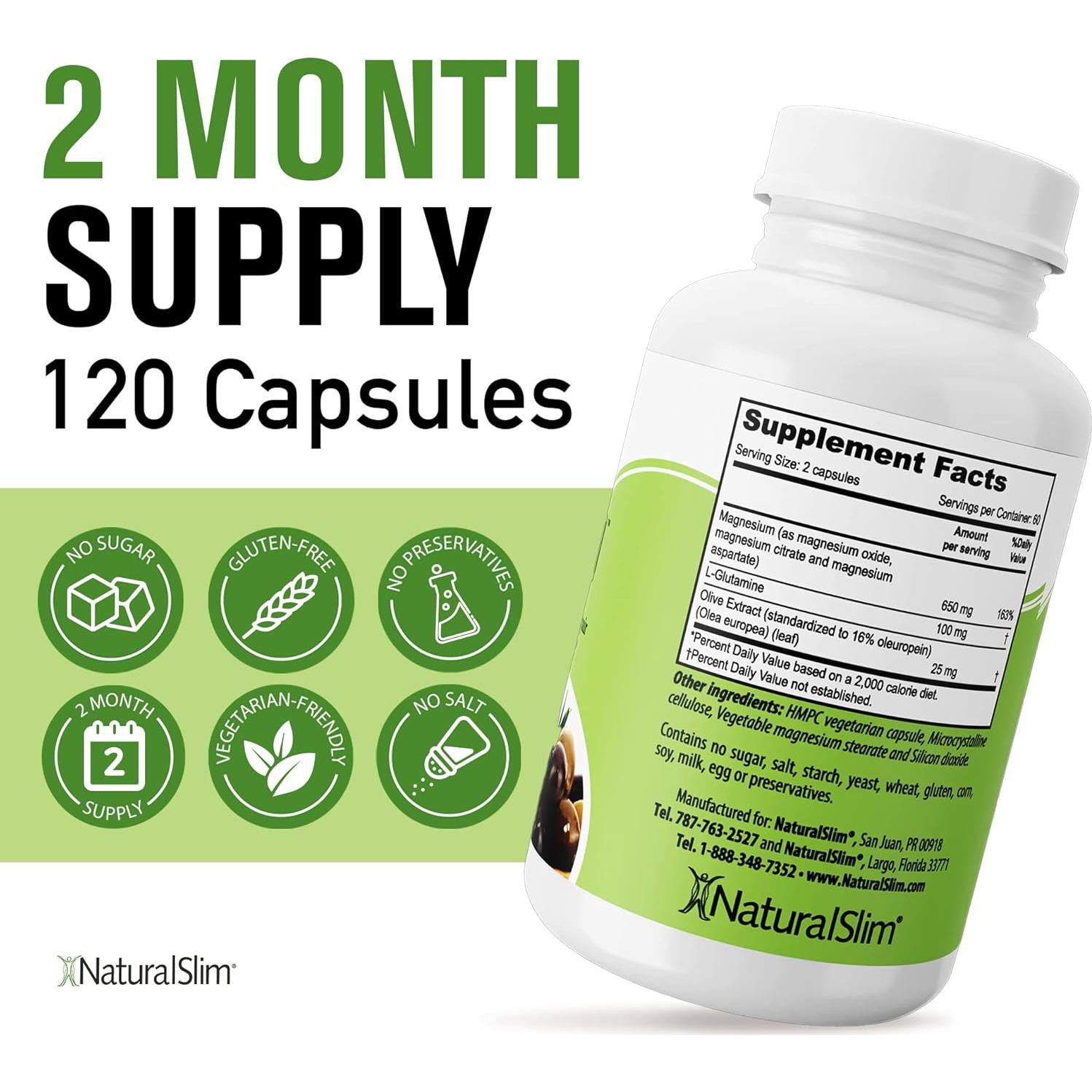 NaturalSlim Óxido de Magnesio 120 Cápsulas - Alivio Estreñimiento