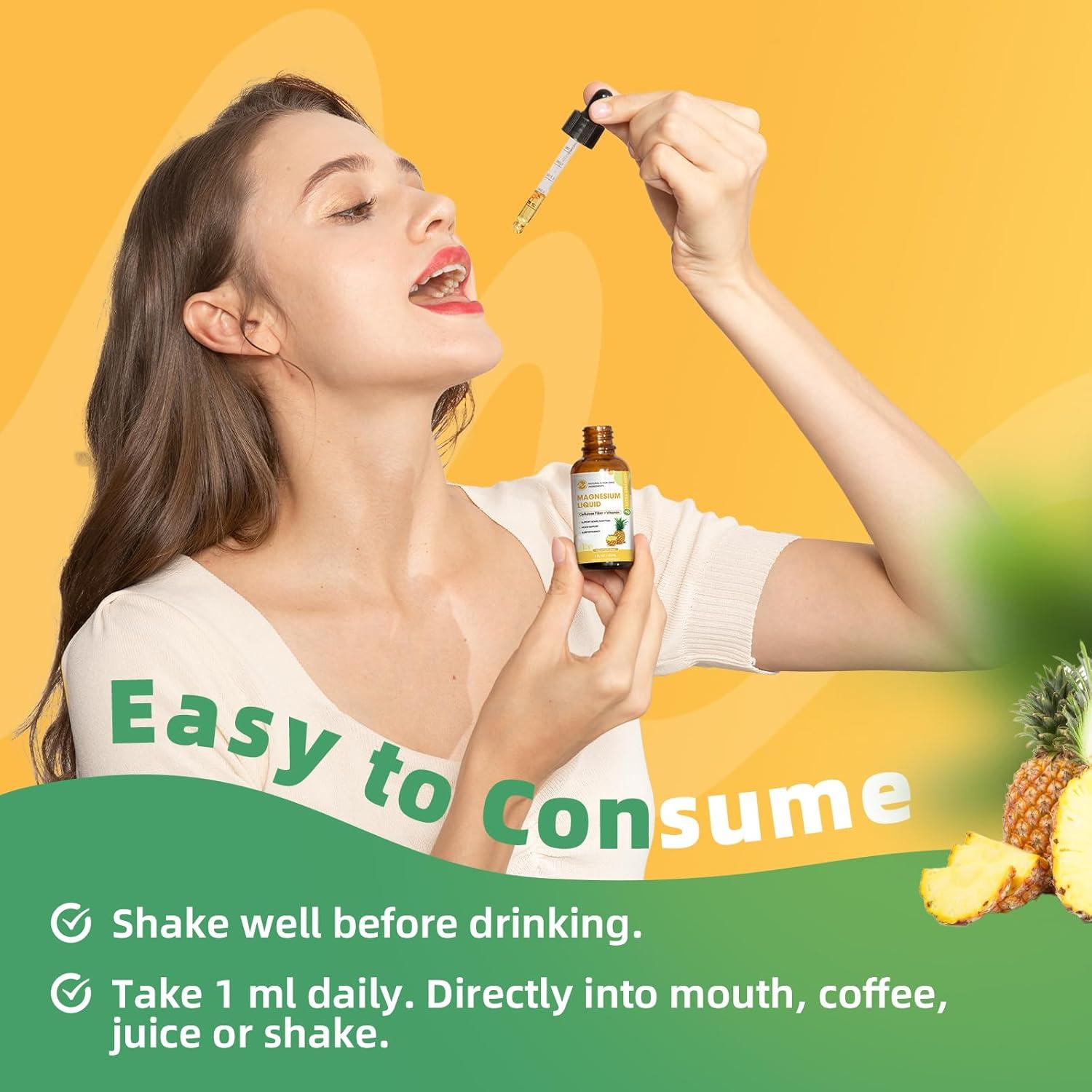 Suplemento de Magnesio Líquido M inch 2 Paquetes 30ml Sabor Piña