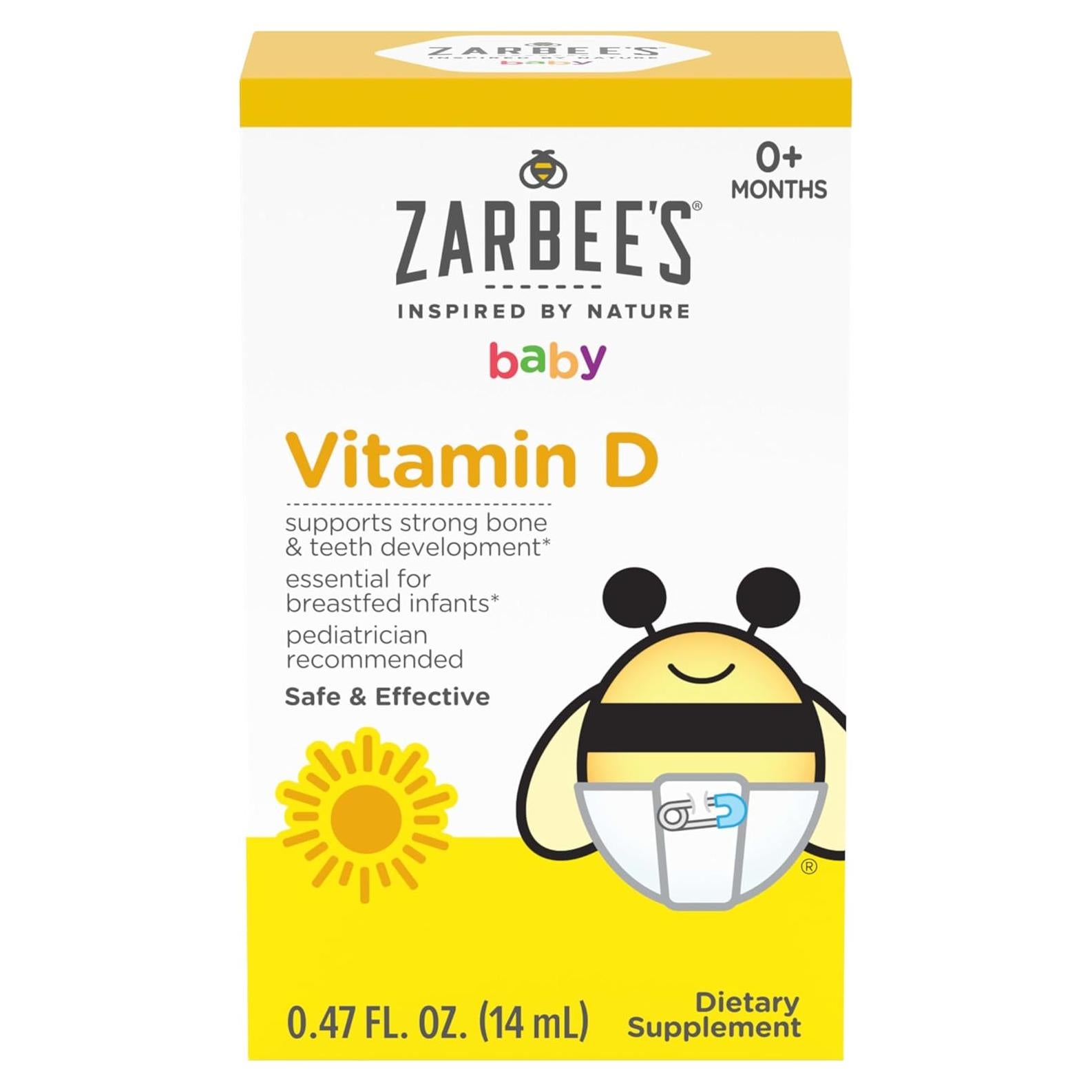 Gotas de Vitamina D Zarbee para Bebés 400 UI 13.93 ml