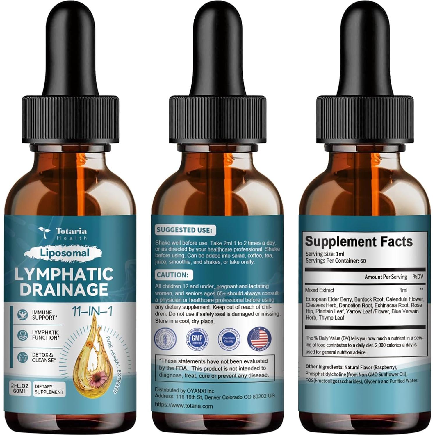 Gotas Linfáticas Orgánicas Totaria 59.15 ml - Drenaje 11 en 1