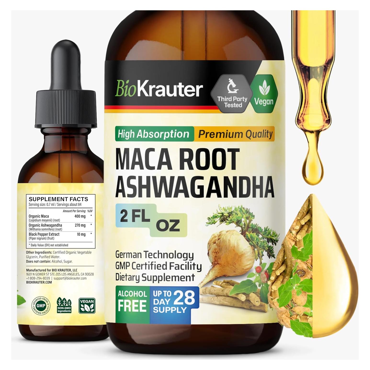 Tinctura de Raíz de Maca y Ashwagandha Bio Krauter 59 ml
