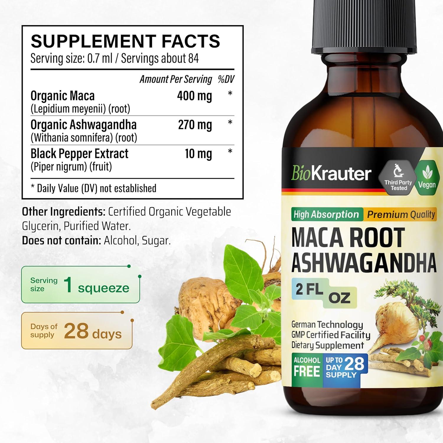 Tinctura de Raíz de Maca y Ashwagandha Bio Krauter 59 ml