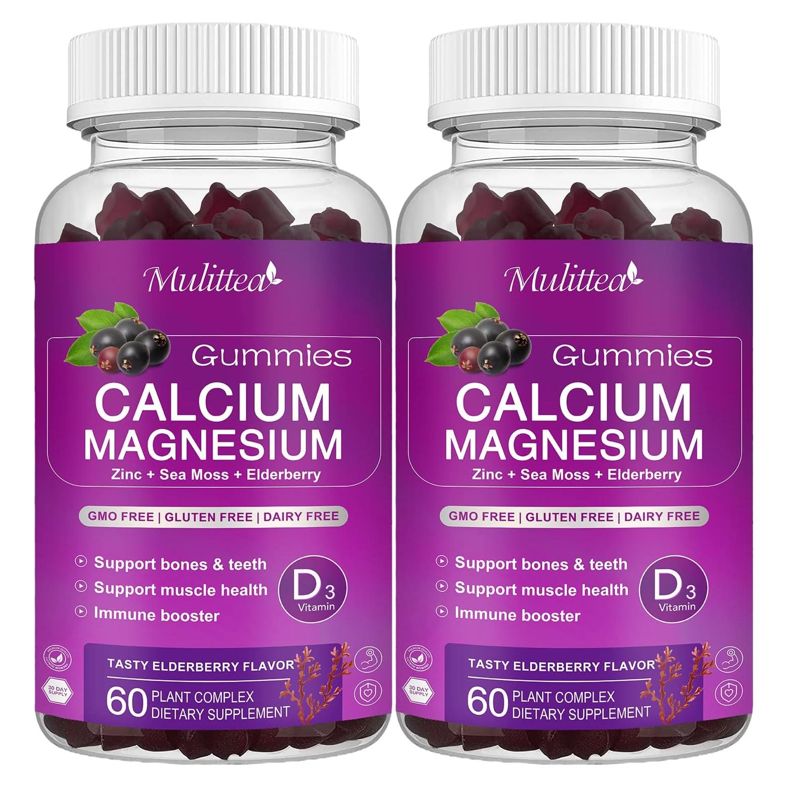 Gomitas de Calcio Magnesio Zinc Mulittea 200mg - 2 Paquetes