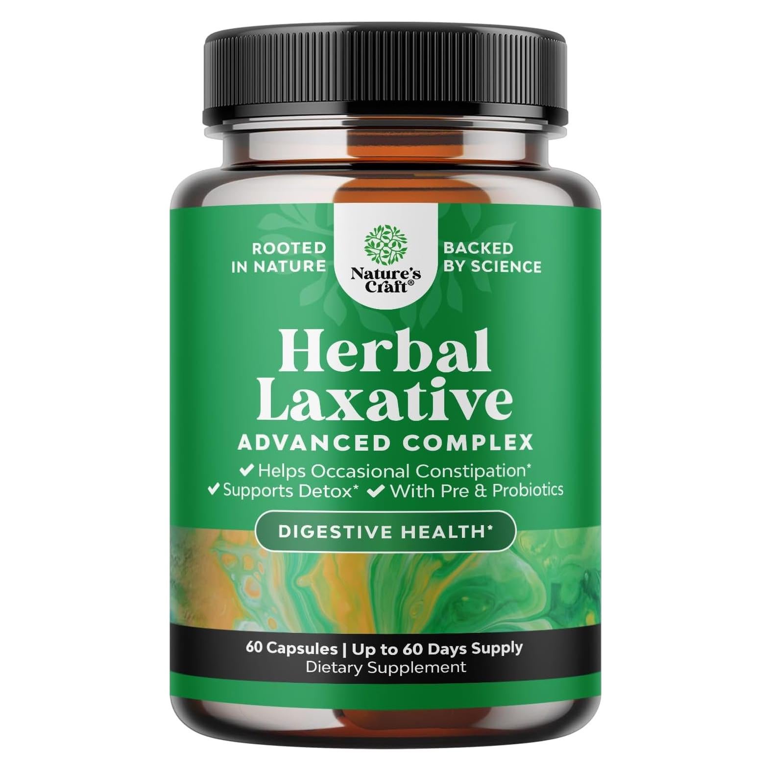 Cápsulas Laxantes Herbales Natures Craft 60 Ct - Probioticos