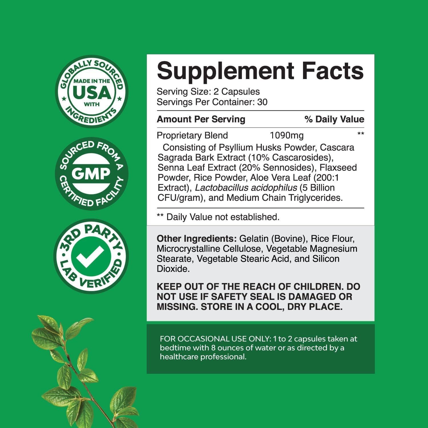 Cápsulas Laxantes Herbales Natures Craft 60 Ct - Probioticos