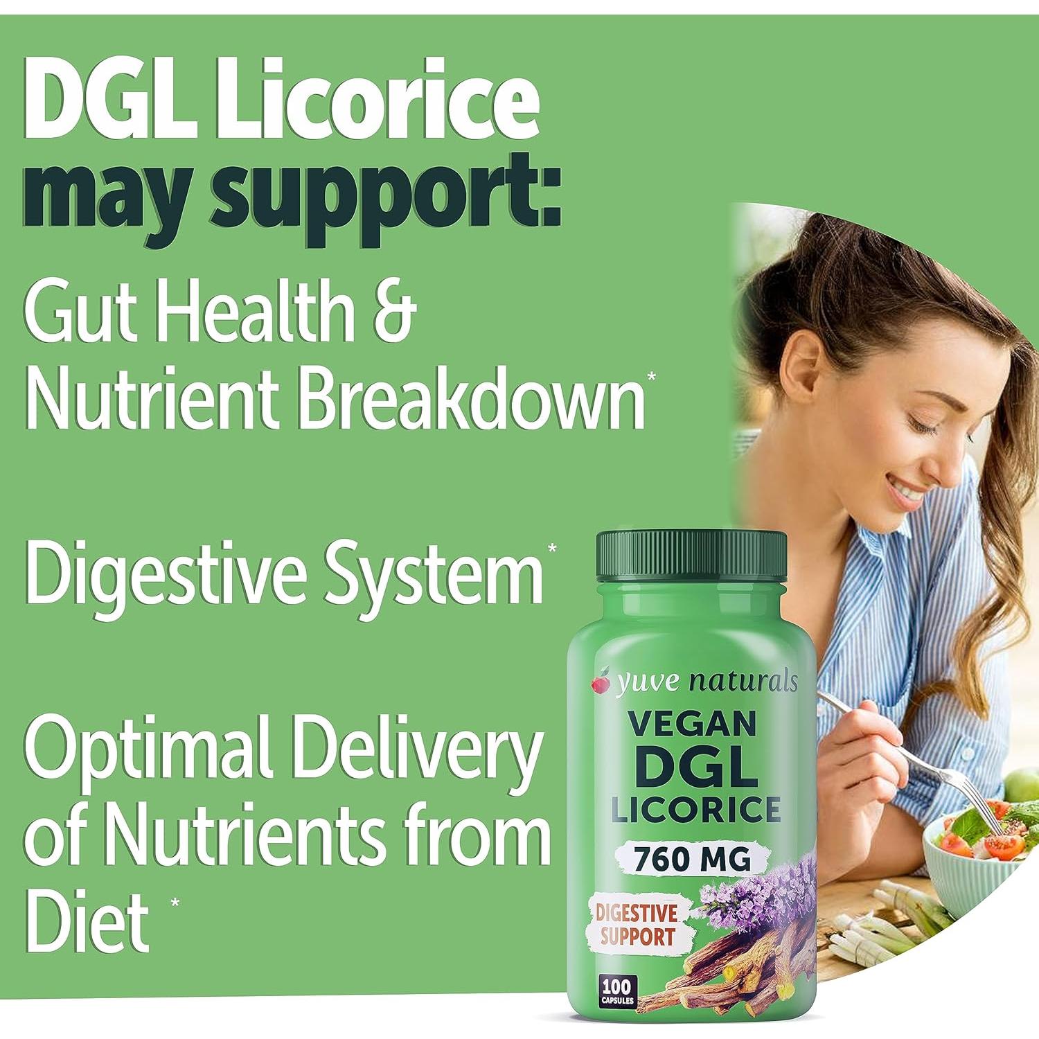 Suplemento Vegano Yuve DGL Regaliz 760mg - 100 Cápsulas