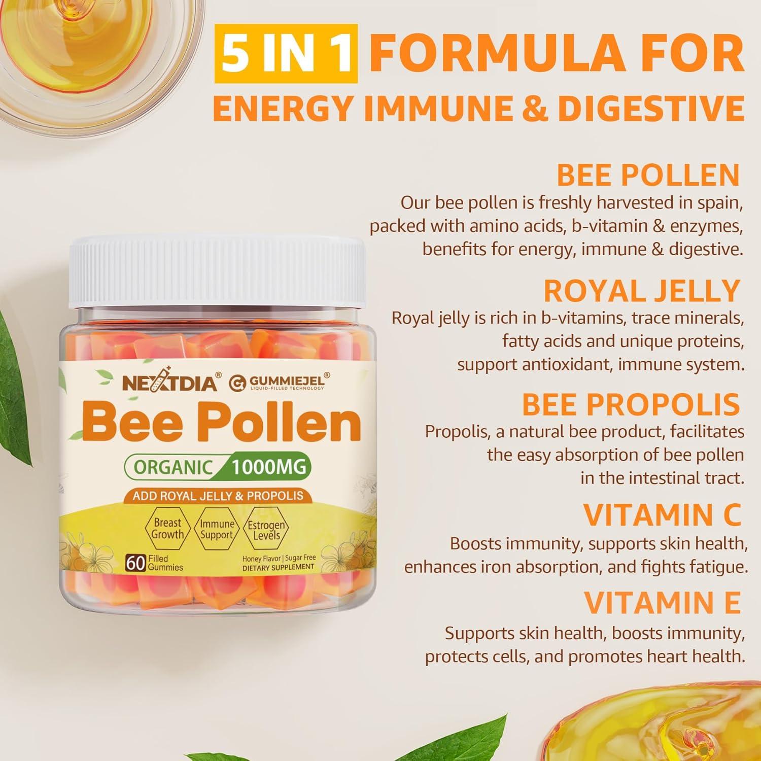 Gominolas de Polen de Abeja Orgánico 1000mg NextDia