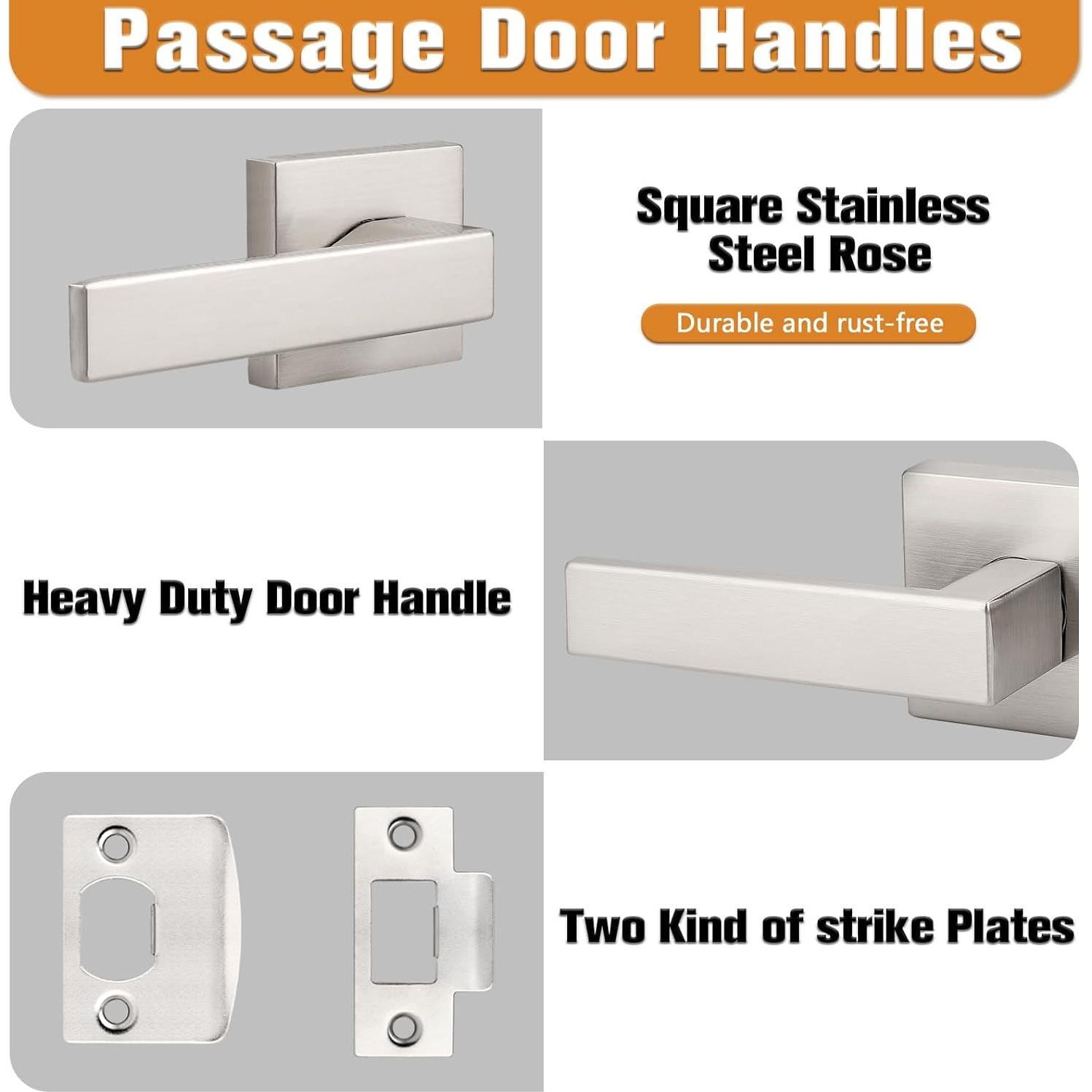 Juego de manijas Probrico sin llave 6 paquetes níquel cepillado