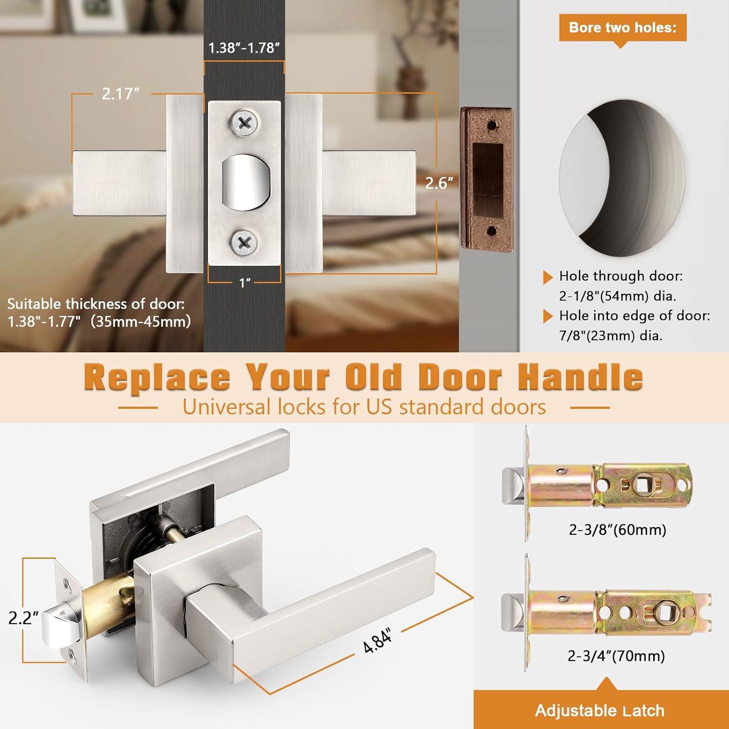 Juego de manijas Probrico sin llave 6 paquetes níquel cepillado