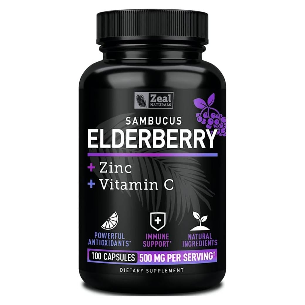 Cápsulas de Saúco Zeal Naturals 500mg + Zinc + Vitamina C