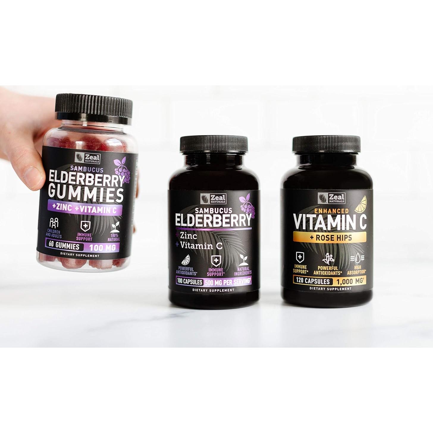 Cápsulas de Saúco Zeal Naturals 500mg + Zinc + Vitamina C