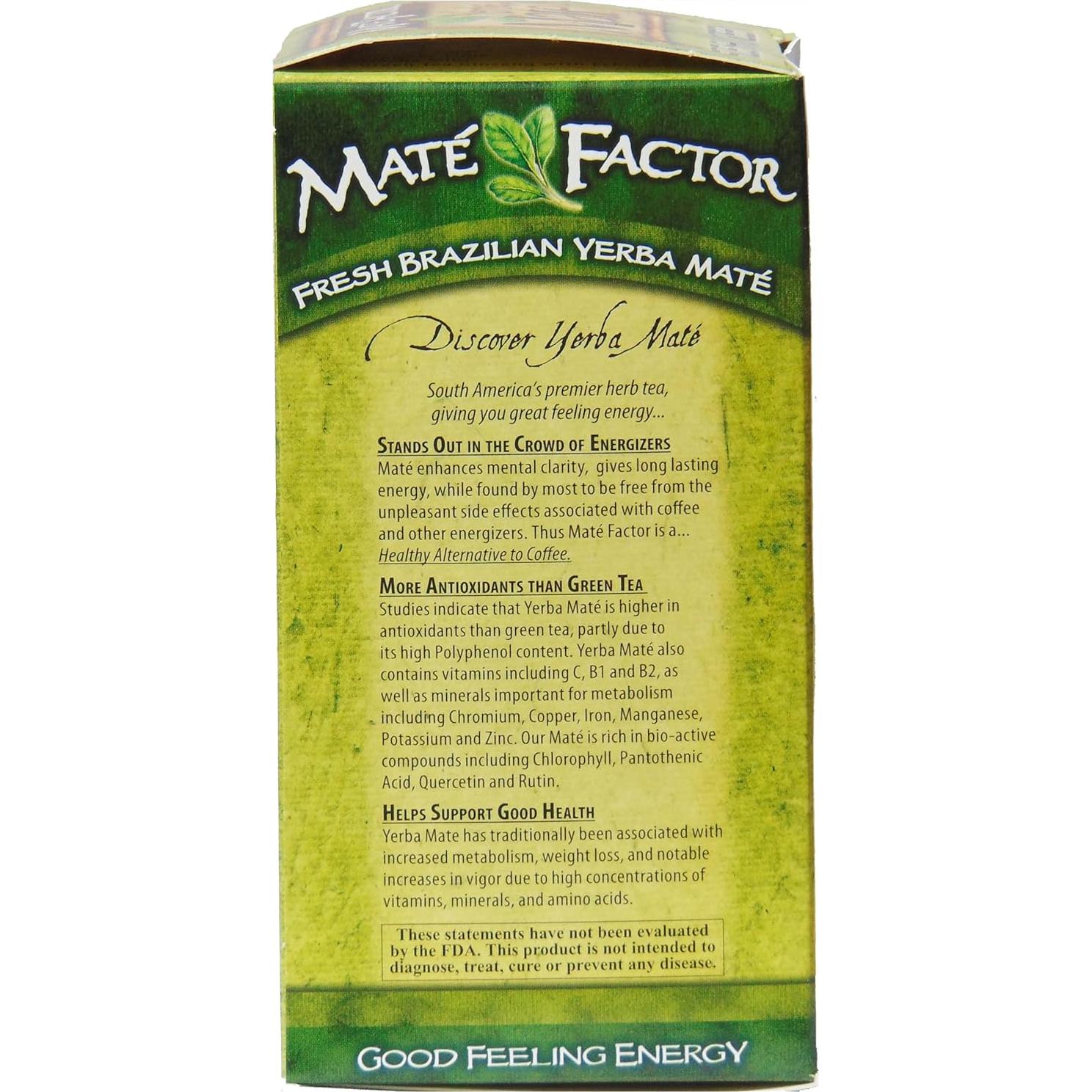 Yerba Mate Orgánica The Mate Factor - Té Energizante 24 Bolsas