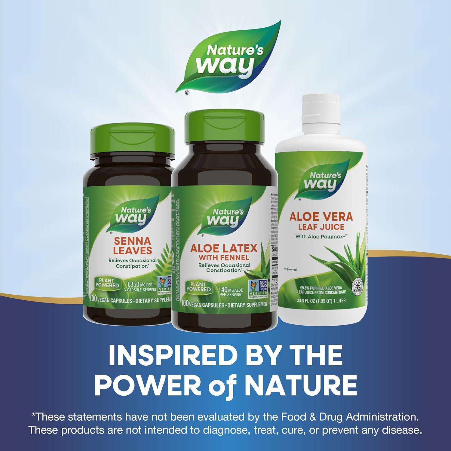 Aloe Latex Nature's Way con Hinojo 100 Cápsulas Veganas